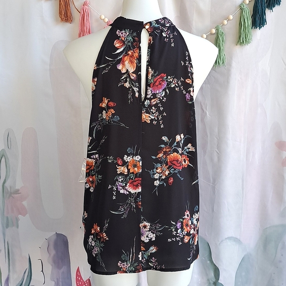 New Nwt Alice Blue Black Floral Blouse Tank Top Sheer Flowy Party Size L - Picture 4 of 8